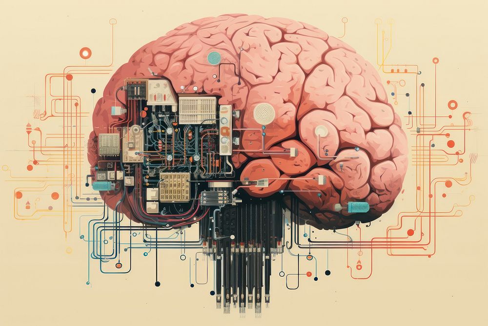 Brain electronics technology cyberspace. AI generated Image by rawpixel.