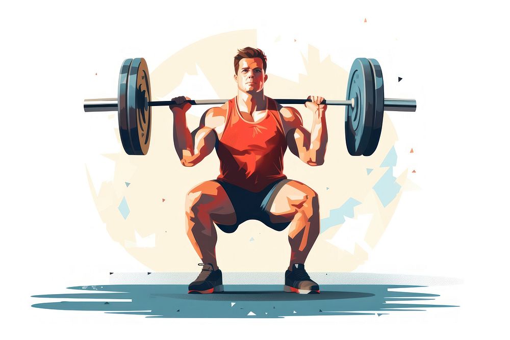 Squat sports gym adult. AI generated Image by rawpixel.