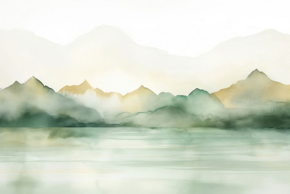 Lake and mountain nature backgrounds landscape. AI generated Image by rawpixel.