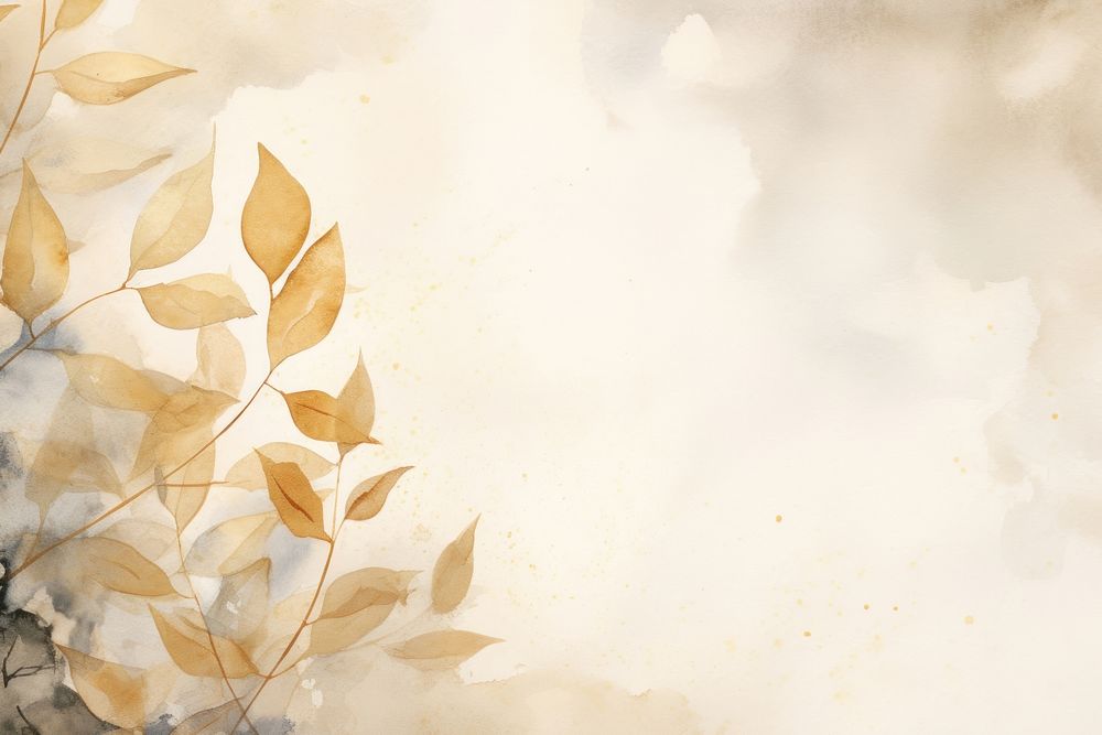 Leaves watercolor background backgrounds painting plant. AI generated Image by rawpixel.