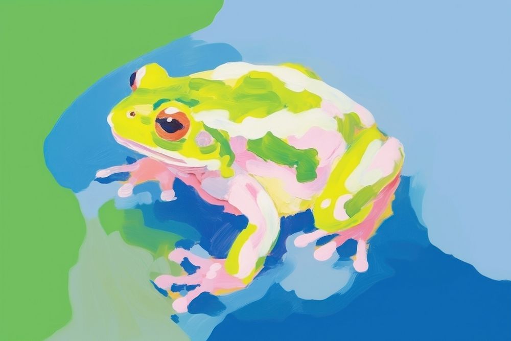 Frog amphibian wildlife cartoon. AI generated Image by rawpixel.