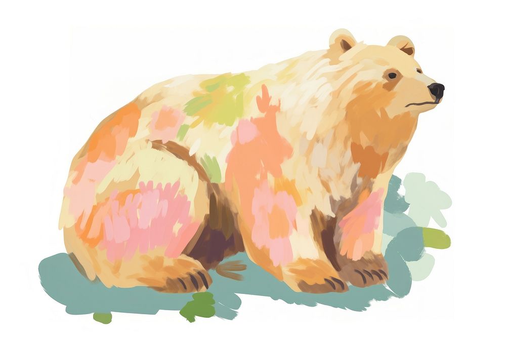 Brown bear painting cartoon mammal. AI generated Image by rawpixel.