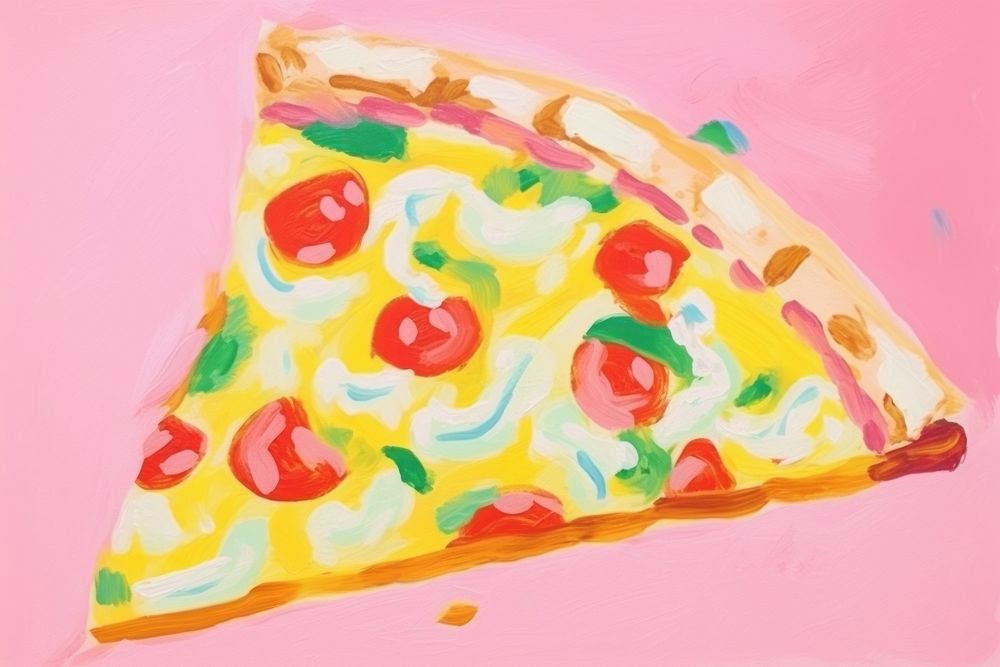 Pizza painting dessert food. AI generated Image by rawpixel.