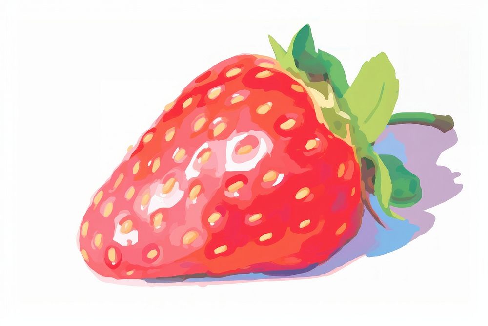 Strawberry cartoon fruit plant. AI generated Image by rawpixel.