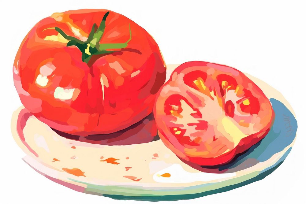 Tomato vegetable painting plant. 