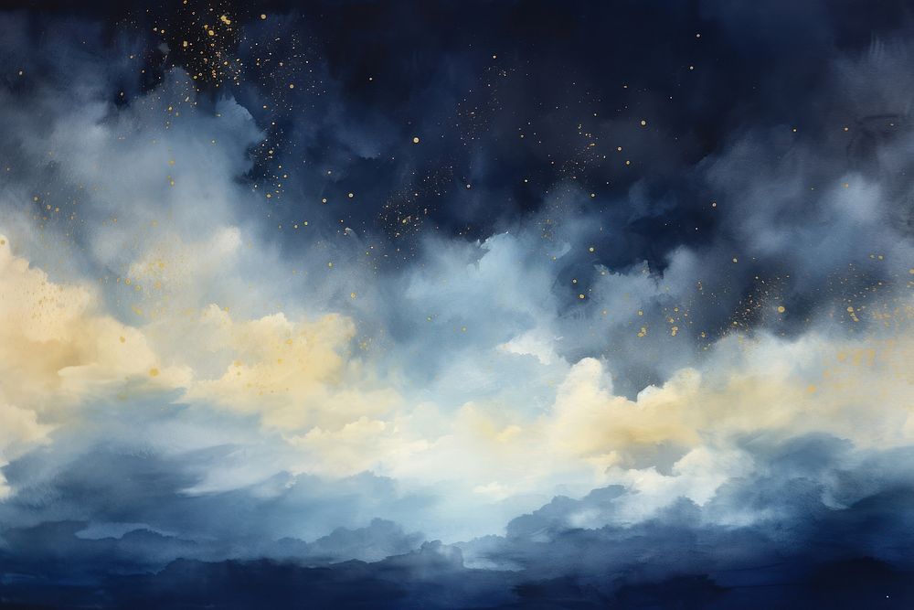 Night sky with clouds painting nature backgrounds. AI generated Image by rawpixel.