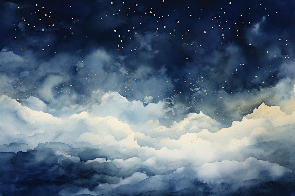 Night sky with snowfield nature backgrounds blue. AI generated Image by rawpixel.