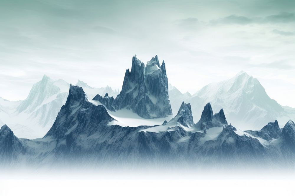 Northern light mountain snow landscape. AI generated Image by rawpixel.
