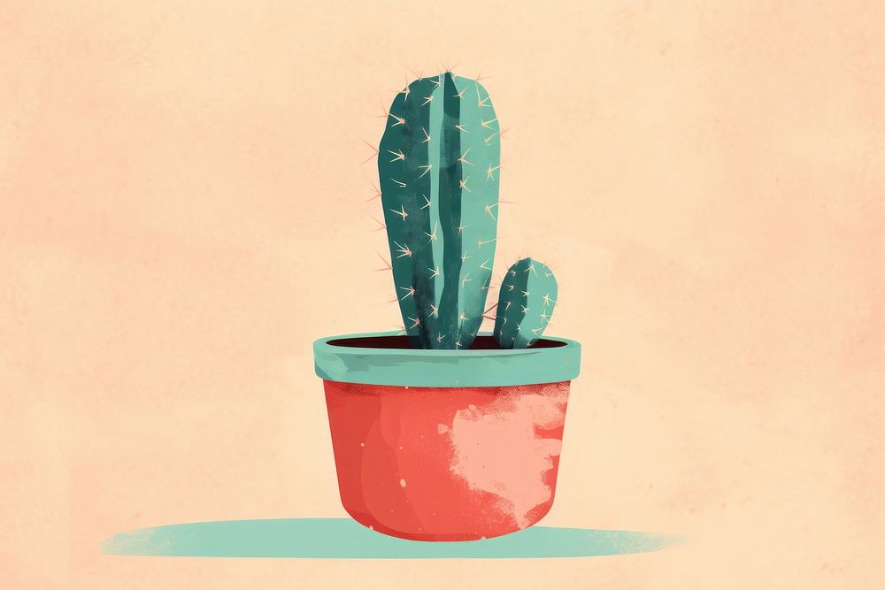 Cactus in pot plant houseplant flowerpot. AI generated Image by rawpixel.