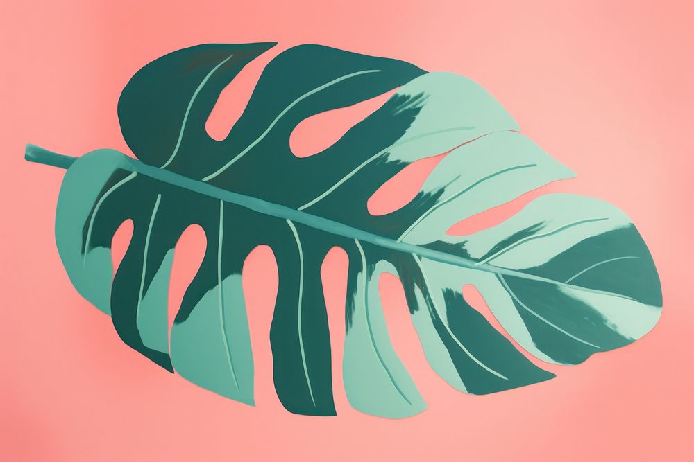 Philodendron leaf plant art xanthosoma. AI generated Image by rawpixel.