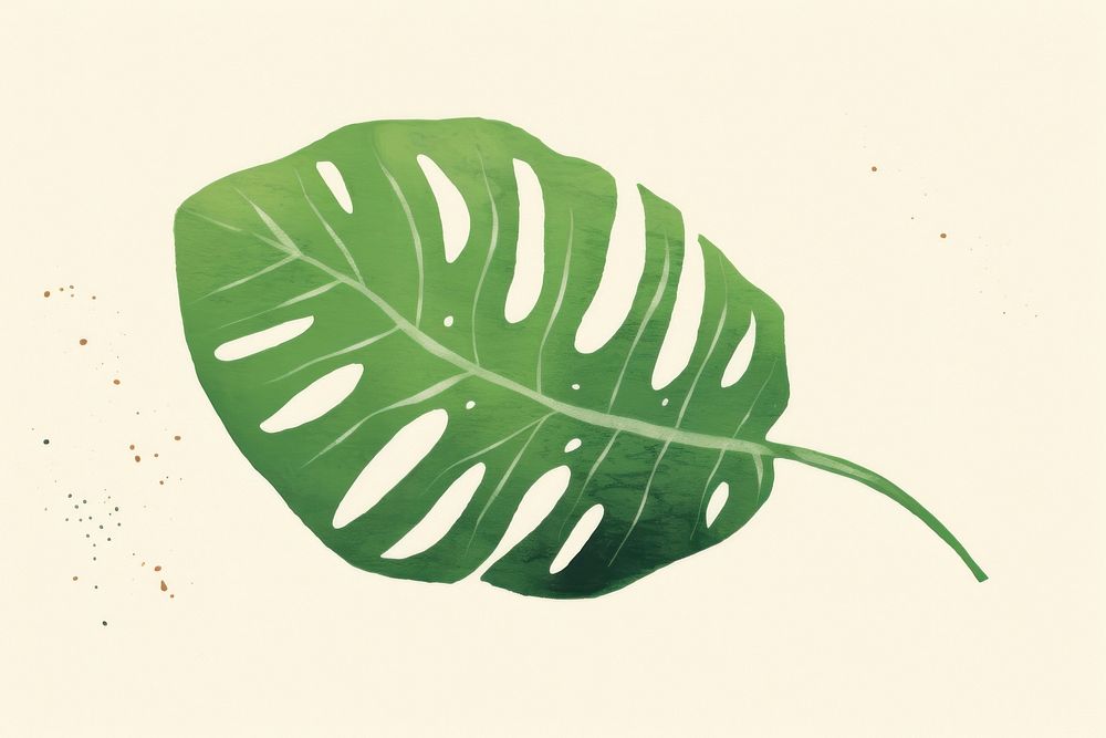 Philodendron leaf plant pattern drawing. AI generated Image by rawpixel.