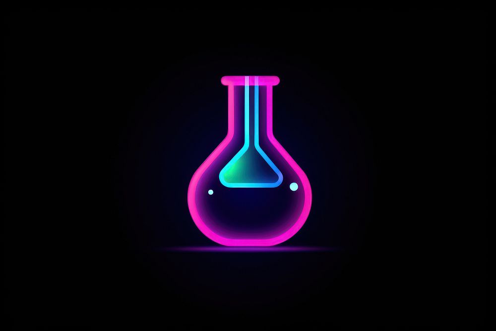 Volumetric flask icon light glass night. AI generated Image by rawpixel.