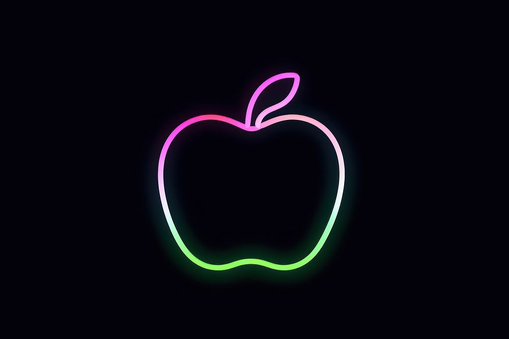 Apple icon neon symbol night. | Free Photo Illustration - rawpixel