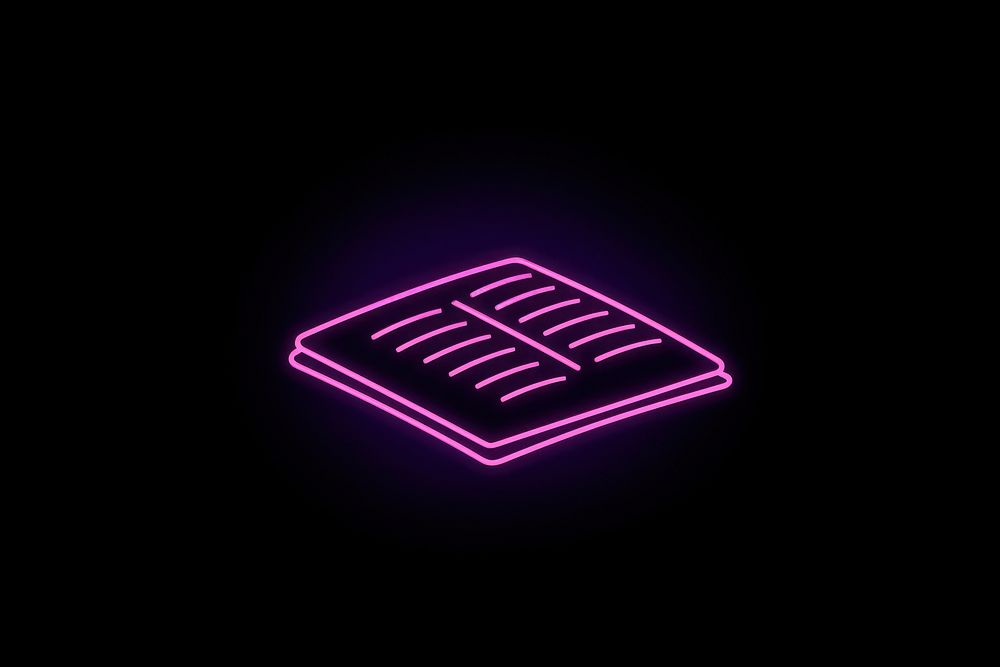 Book icon neon light line. AI generated Image by rawpixel.
