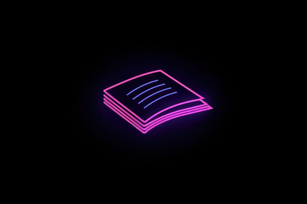 Book icon neon light night. AI generated Image by rawpixel.