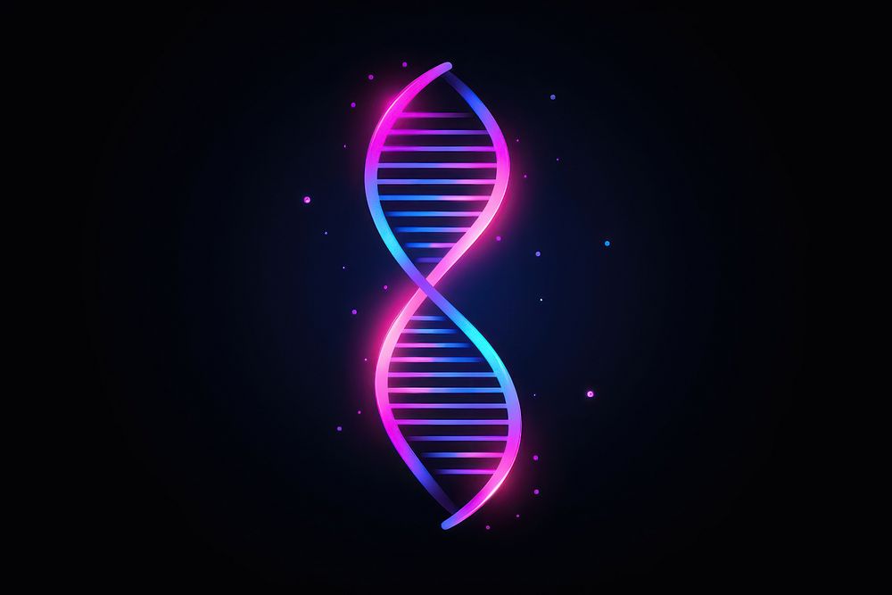 DNA helix icon light night line. AI generated Image by rawpixel.