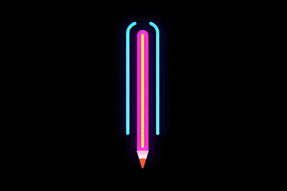 Pencil icon pencil neon light. AI generated Image by rawpixel.