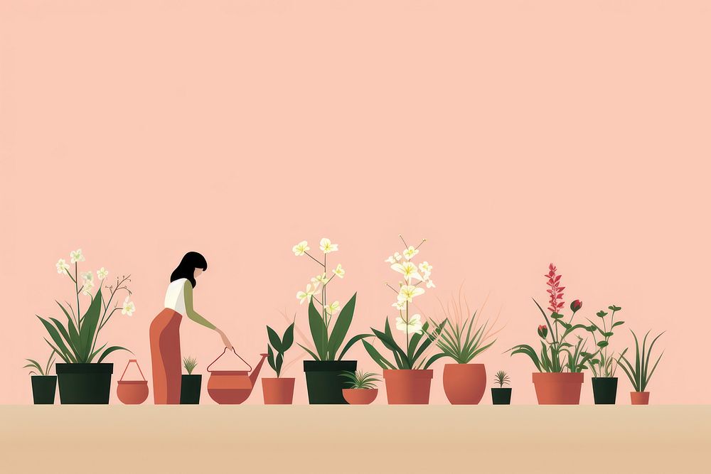 Gardening flower plant adult. AI generated Image by rawpixel.
