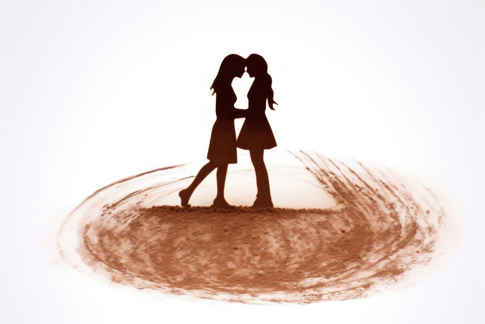 Couple silhouette kissing togetherness. AI generated Image by rawpixel.
