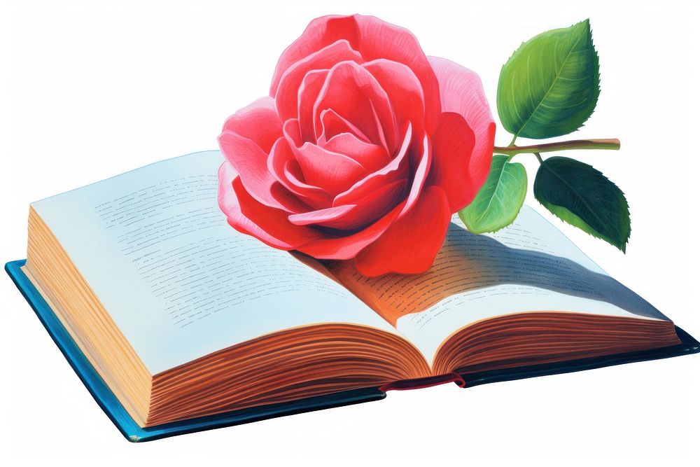 A rose book publication flower. AI generated Image by rawpixel.