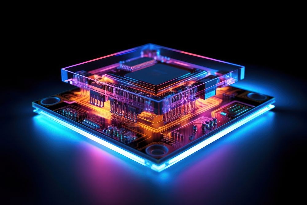 System On Chip technology light black background. AI generated Image by rawpixel.
