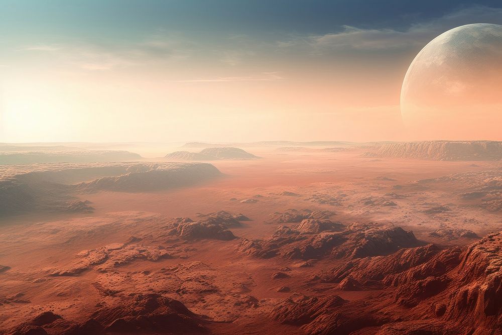 Mars space landscape astronomy. AI generated Image by rawpixel.