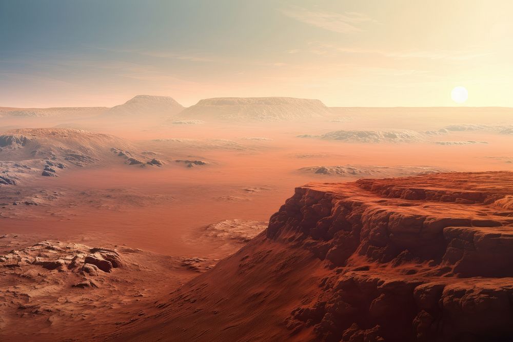 Mars landscape outdoors horizon. AI generated Image by rawpixel.
