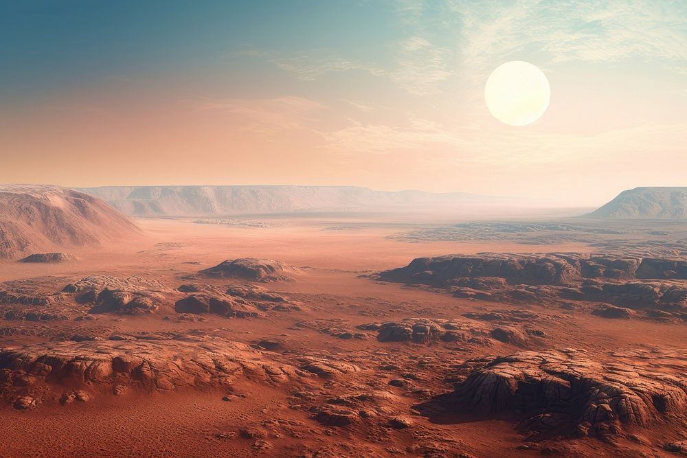 Mars landscape astronomy outdoors. AI generated Image by rawpixel.