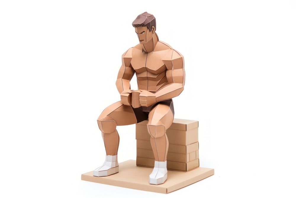 Squat cardboard sports adult. AI generated Image by rawpixel.