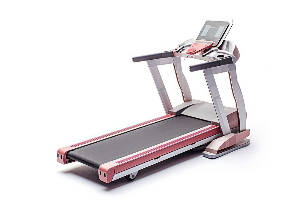 Treadmill white background technology exercising. AI generated Image by rawpixel.