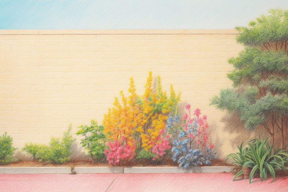 Gardenong architecture painting outdoors. AI generated Image by rawpixel.