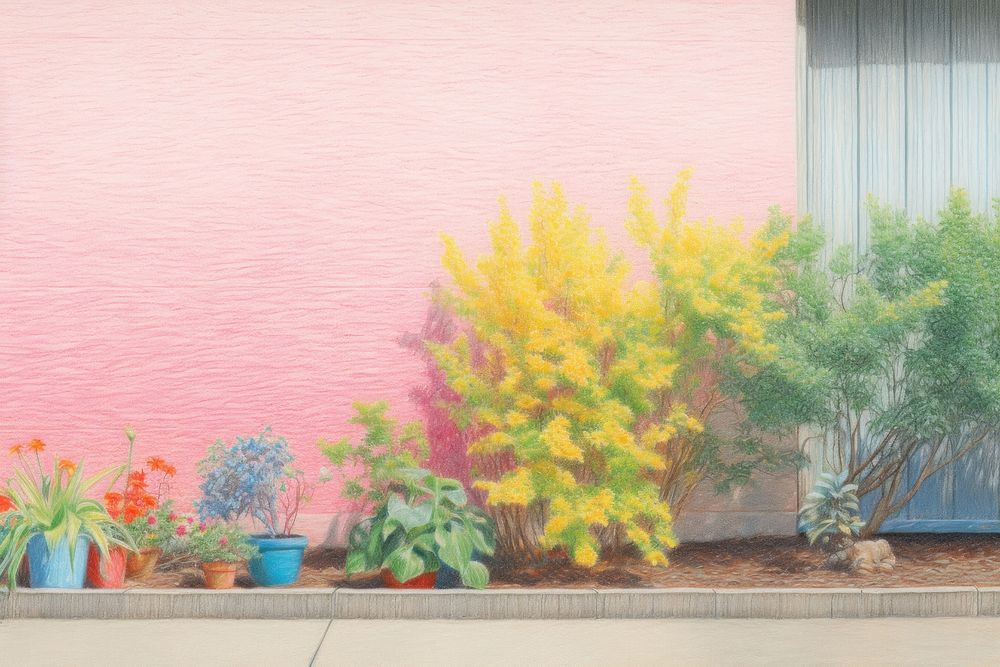 Gardenong architecture painting outdoors. AI generated Image by rawpixel.