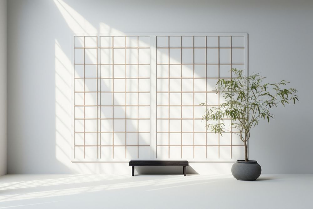 Minimal empty room architecture plant wall. AI generated Image by rawpixel.