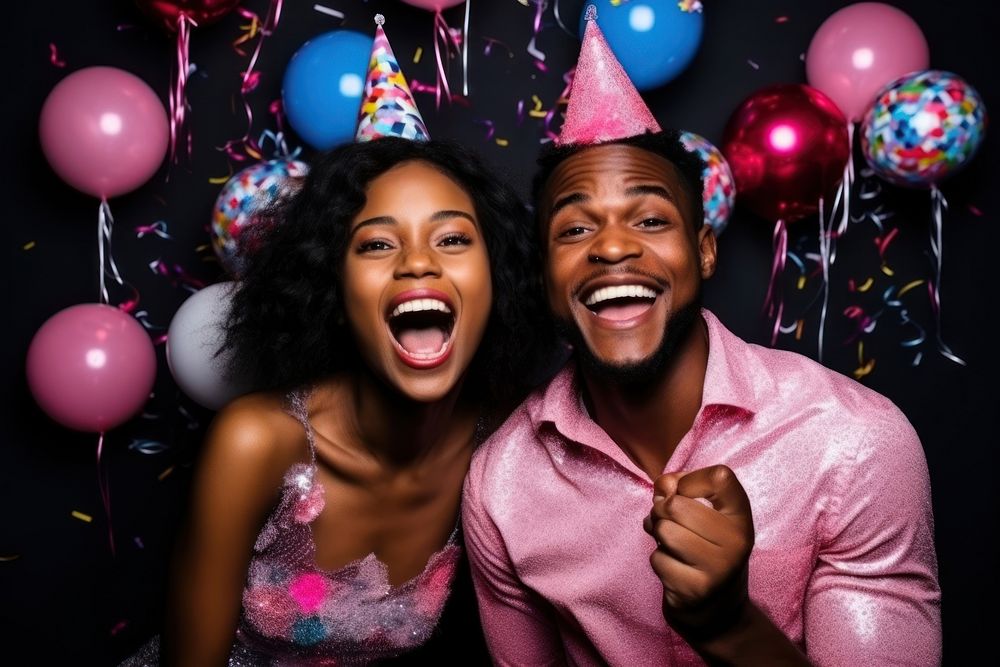 African people party birthday laughing. AI generated Image by rawpixel.