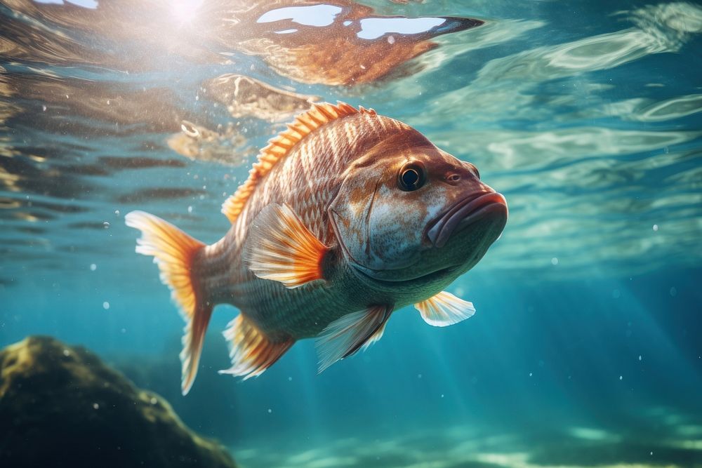A fish aquarium outdoors animal. AI generated Image by rawpixel.