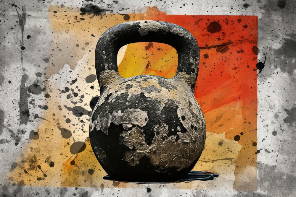 Kettlebell determination weightlifting bodybuilding. AI generated Image by rawpixel.