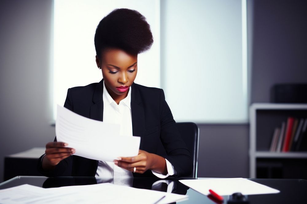 African American woman working office person. AI generated Image by rawpixel.