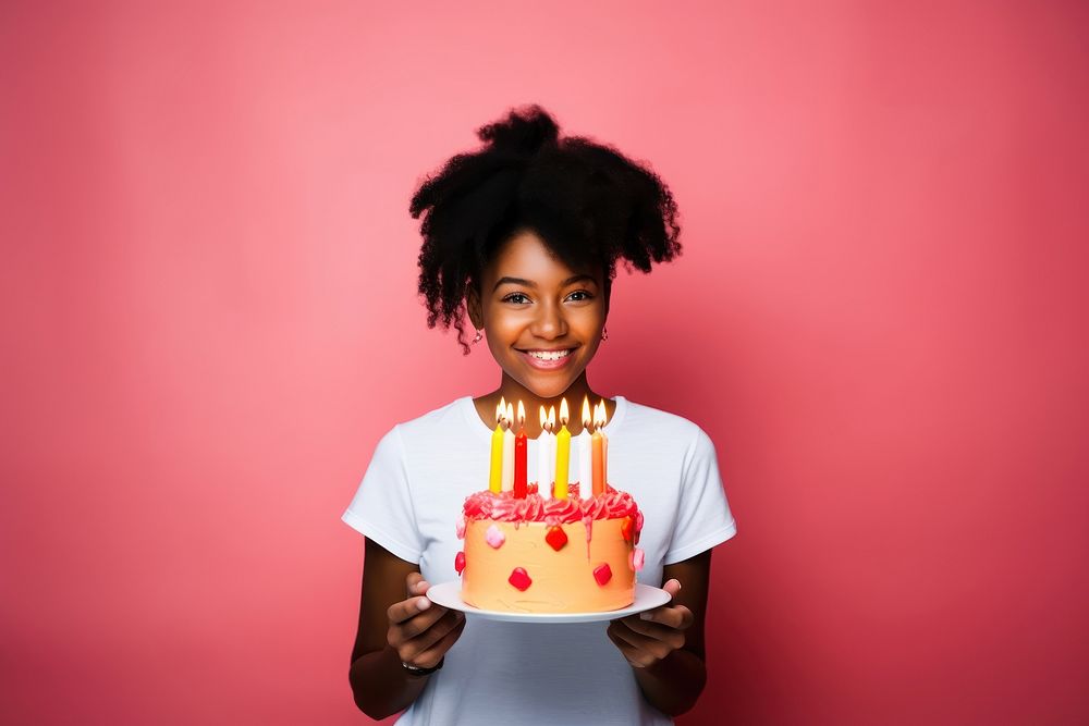 African American a pretty gril teenage party cake birthday. AI generated Image by rawpixel.