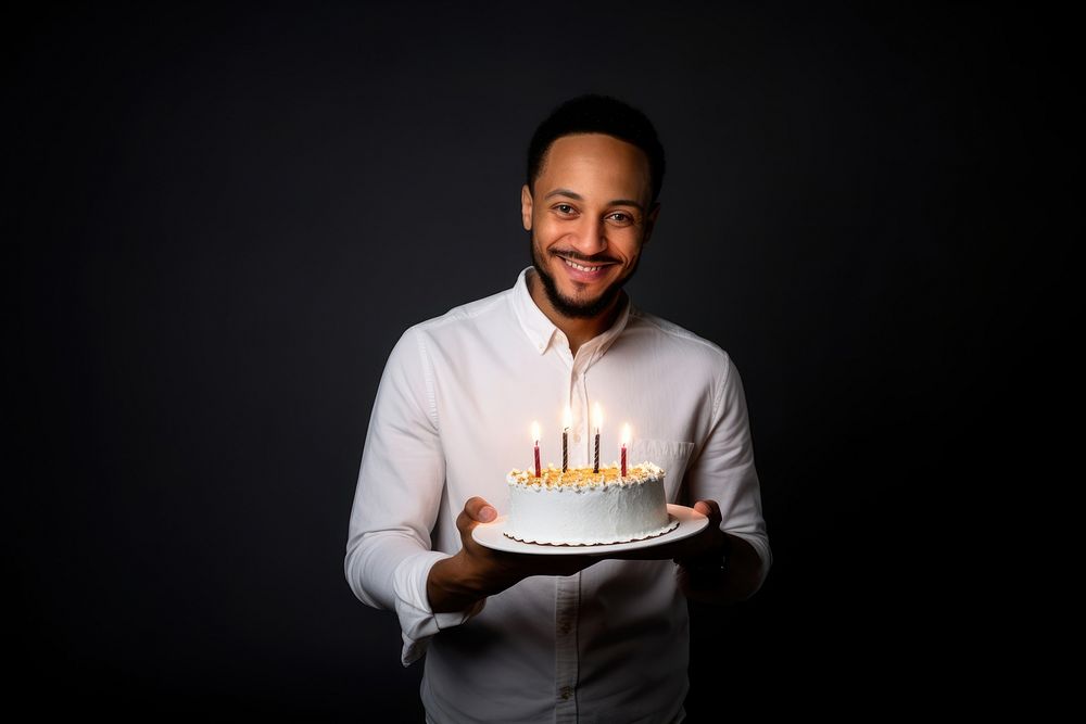 African American gorgeous a man party cake birthday. AI generated Image by rawpixel.