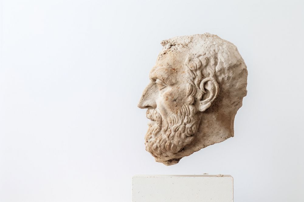 Roman man head sculpture statue photo art. AI generated Image by rawpixel.