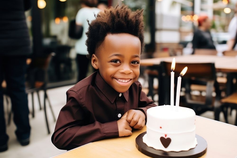 African American boy birthday dessert party. AI generated Image by rawpixel.