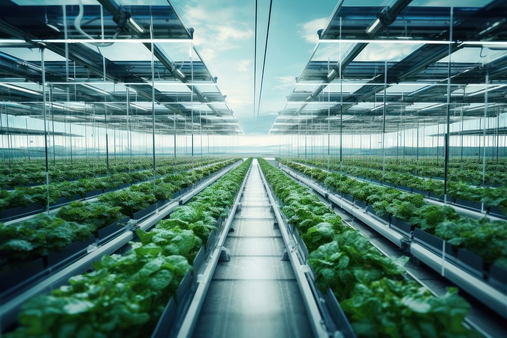 Ai Agriculture automate greenhouse agriculture technology gardening. AI generated Image by rawpixel.