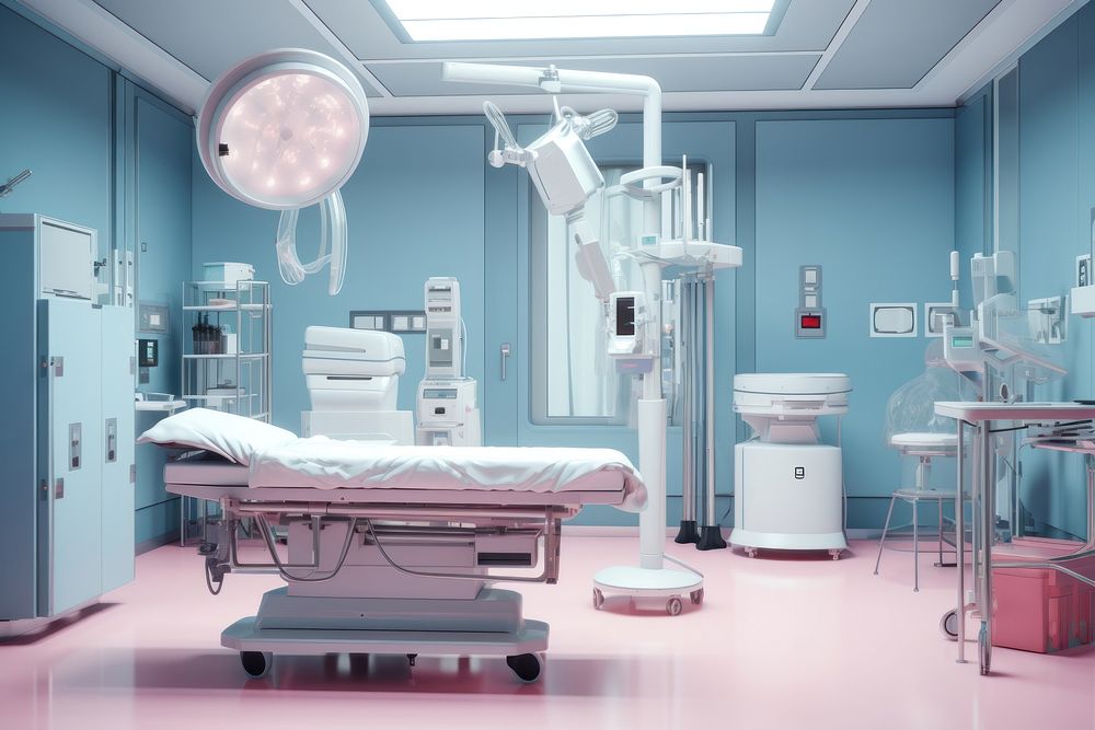 Ai surgery hospital clinic bed. AI generated Image by rawpixel.