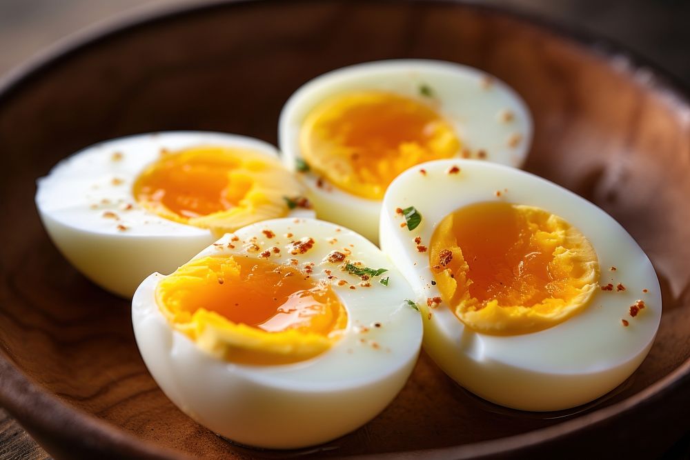 Boil eggs food vegetable breakfast. AI generated Image by rawpixel.