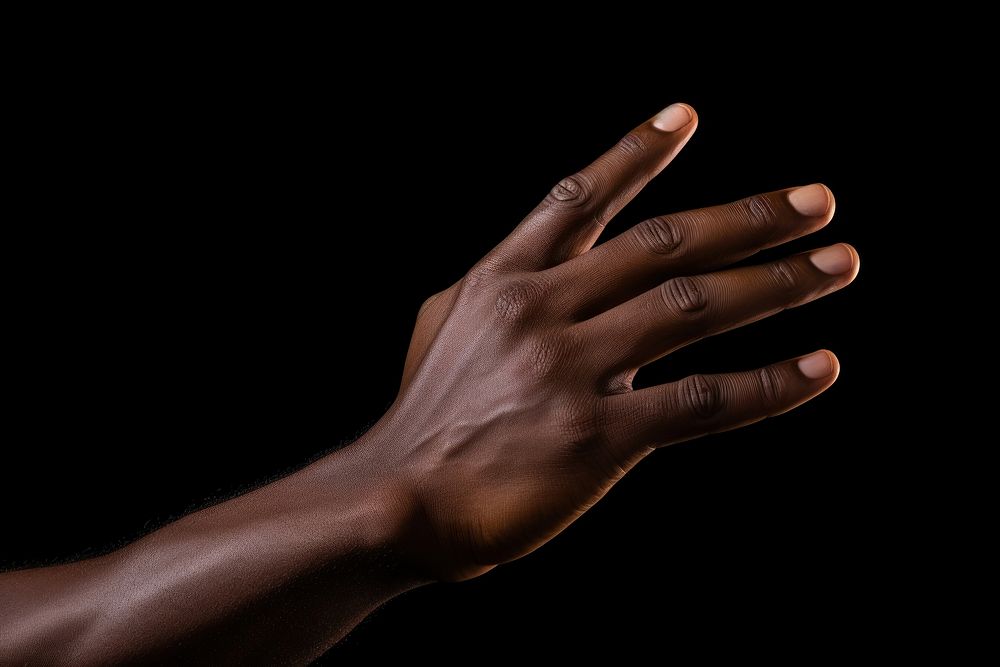 Black person hand finger adult darkness. AI generated Image by rawpixel.
