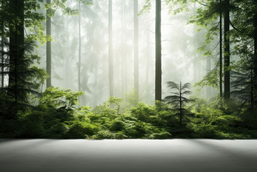Green forest vegetation landscape sunlight. AI generated Image by rawpixel.