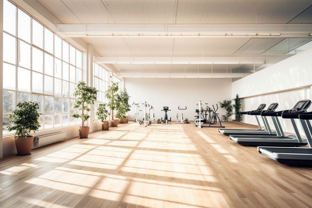 Gym treadmill sports plant. AI generated Image by rawpixel.