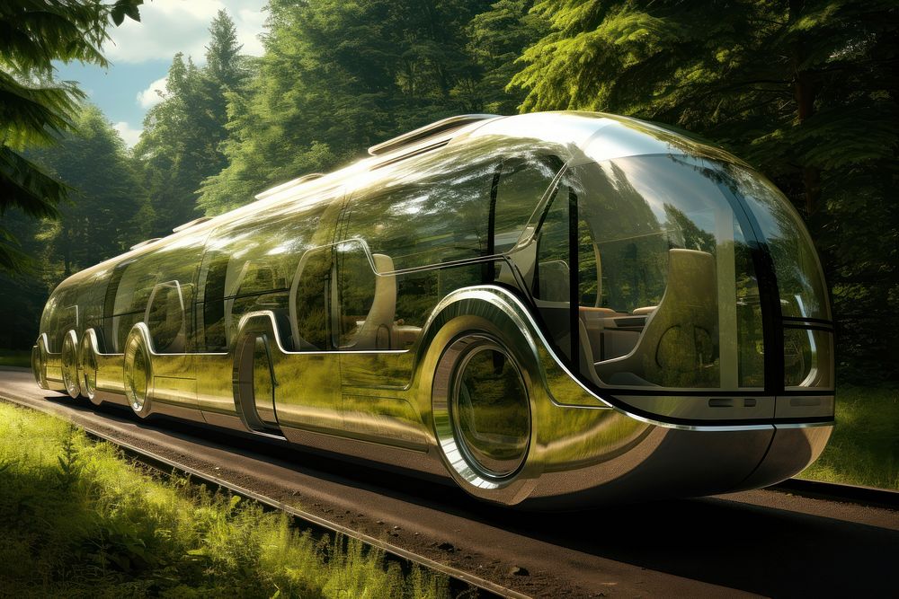Future transportation vehicle train bus. AI generated Image by rawpixel.