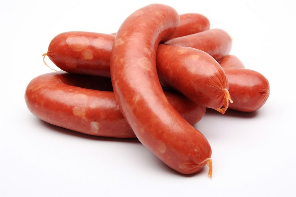 Sausage industry food white background bratwurst. AI generated Image by rawpixel.