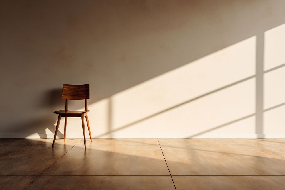 Empty room furniture chair wood. AI generated Image by rawpixel.